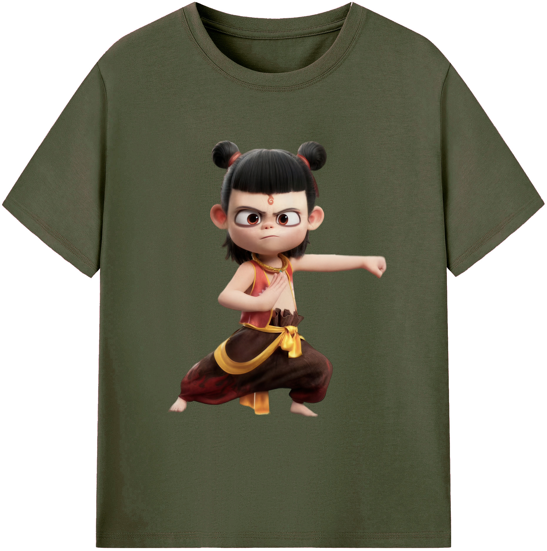 （画像用） Ne Zha 2 ナタ 魔童の大暴れ 綿100％ メンズ半袖Tシャツ｜肌触りやわらか＆通気性